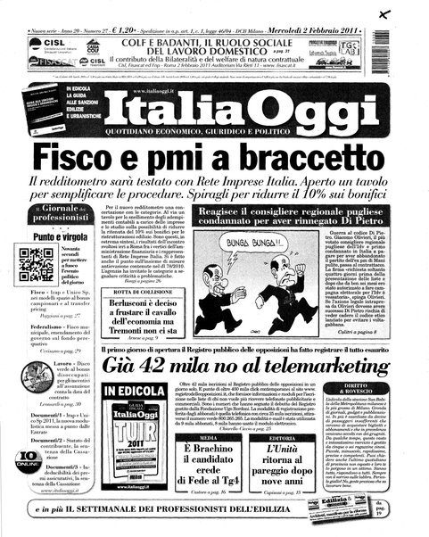 Italia oggi : quotidiano di economia finanza e politica